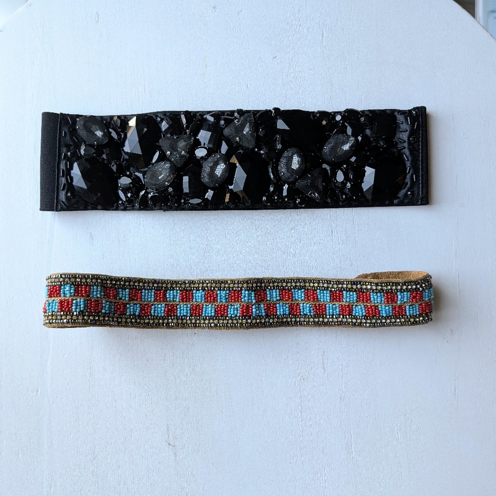 2 Beaded Elastic Belts